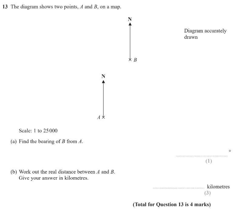 Question 13 - GCSE Edexcel Foundation Maths Past Paper 1 (Non-Calculator) - June 2020