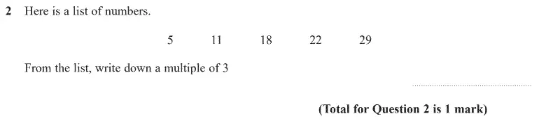 Question 2 - GCSE Edexcel Foundation Maths Past Paper 1 (Non-Calculator) - June 2020