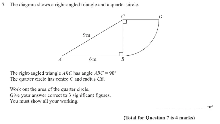 Question 8 - GCSE Edexcel Higher Maths Past Paper 2 (Calculator) - June 2020