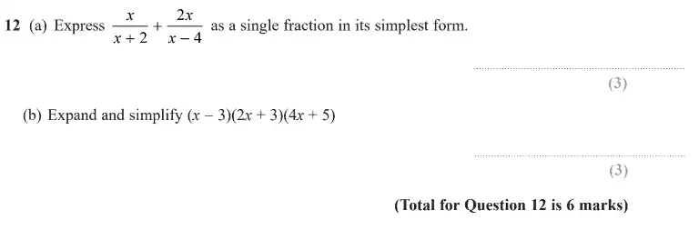Question 13 - GCSE Edexcel Higher Maths Past Paper 3 (Calculator) - June 2020