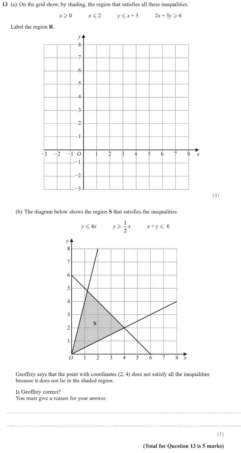 Question 14 - GCSE Edexcel Higher Maths Past Paper 3 (Calculator) - June 2020