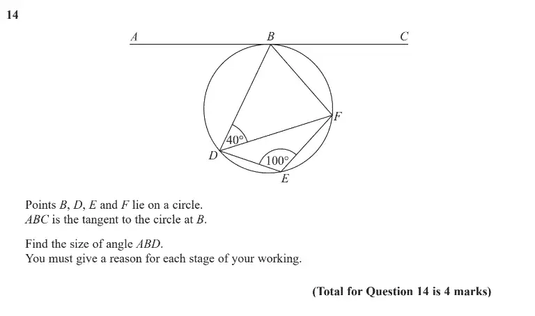 Question 15 - GCSE Edexcel Higher Maths Past Paper 3 (Calculator) - June 2020