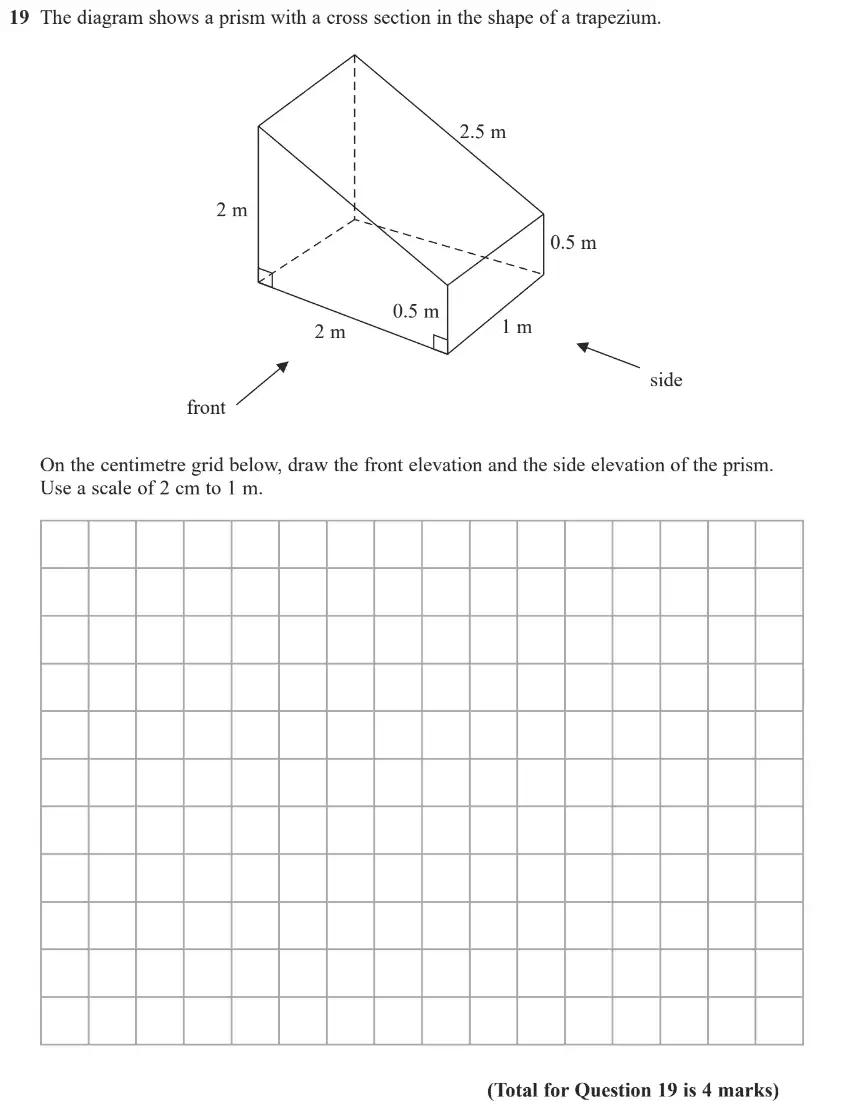 Question 19 - GCSE Edexcel Foundation Maths Past Paper 2 (Calculator) - June 2017