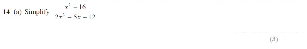 Question 14 - GCSE Edexcel Higher Maths Past Paper 3 (Calculator) - June 2017