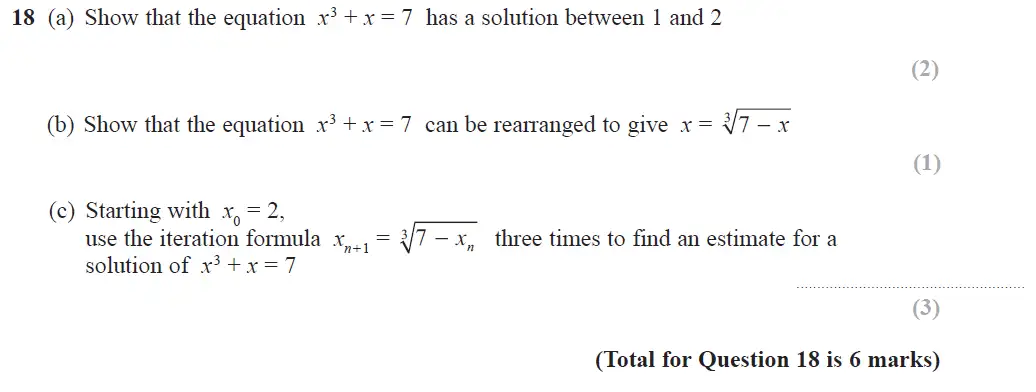 Question 18 - GCSE Edexcel Higher Maths Past Paper 3 (Calculator) - June 2018