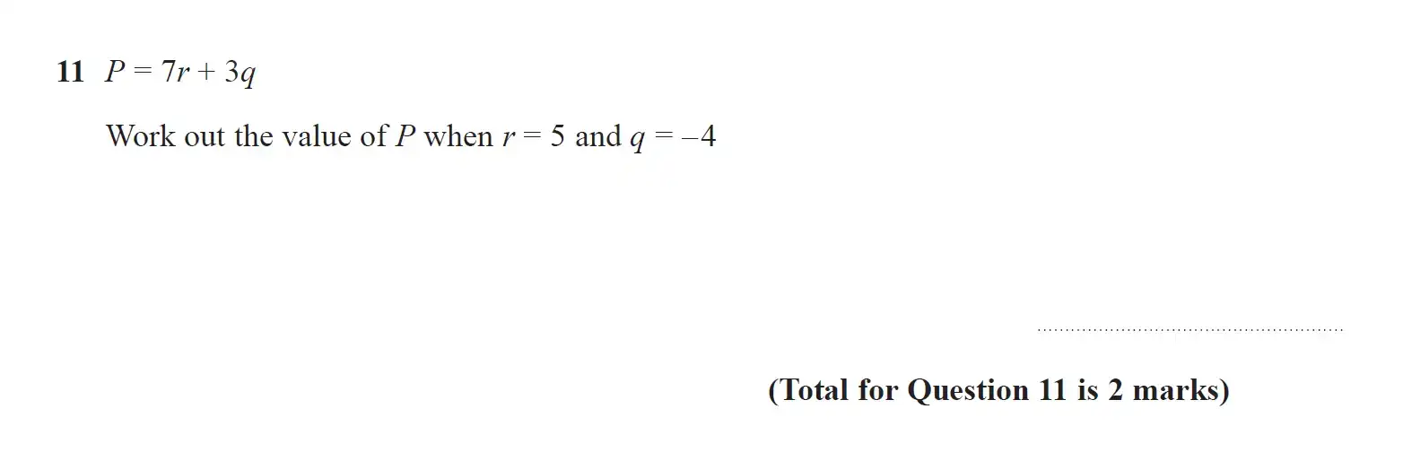 Question 11 - GCSE Edexcel Foundation Maths Past Paper 2 (Calculator) - June 2019