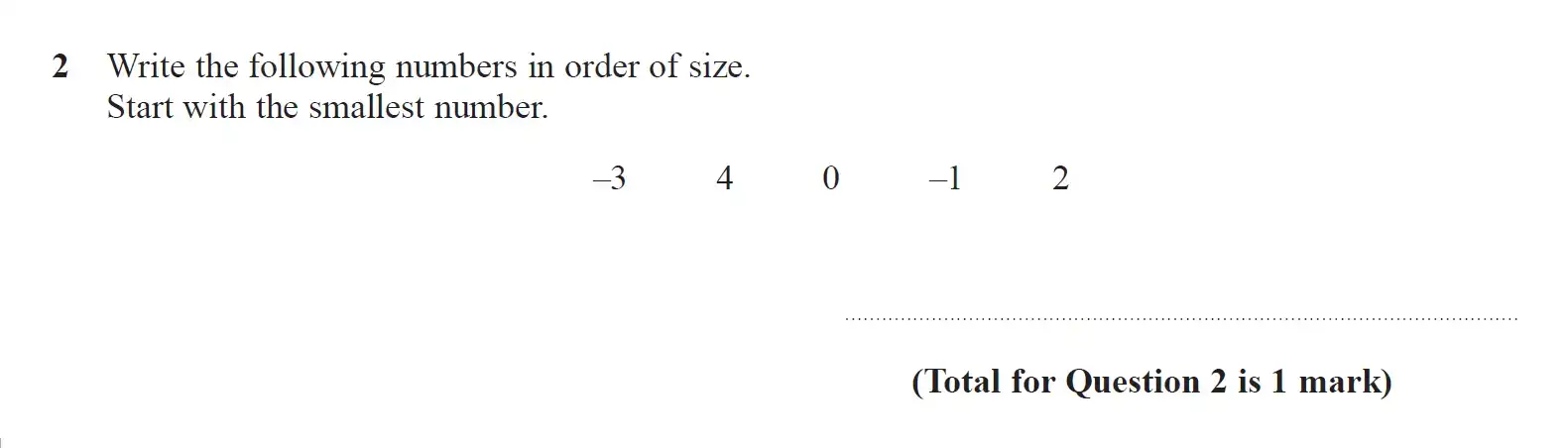 Question 2 - GCSE Edexcel Foundation Maths Past Paper 2 (Calculator) - June 2019