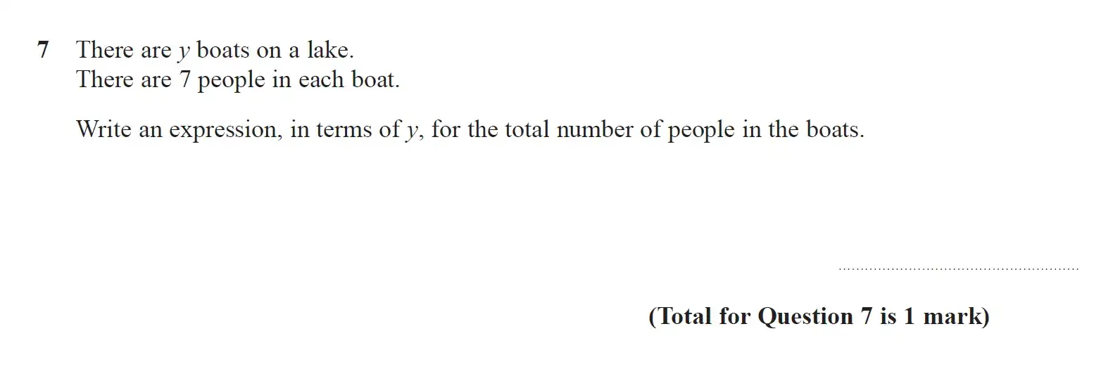 Question 7 - GCSE Edexcel Foundation Maths Past Paper 2 (Calculator) - June 2019
