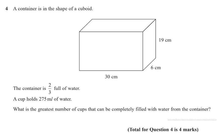 Question 4 - GCSE Edexcel Higher Maths Past Paper 2 (Calculator) - June 2019