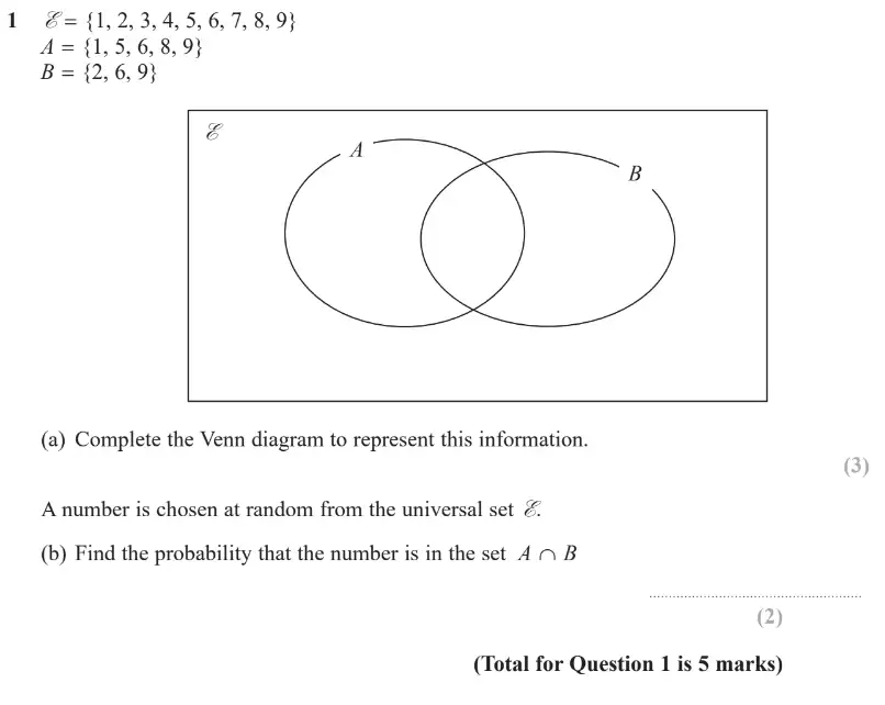 Question 1 - GCSE Edexcel Higher Maths Past Paper 3 (Calculator) - June 2019