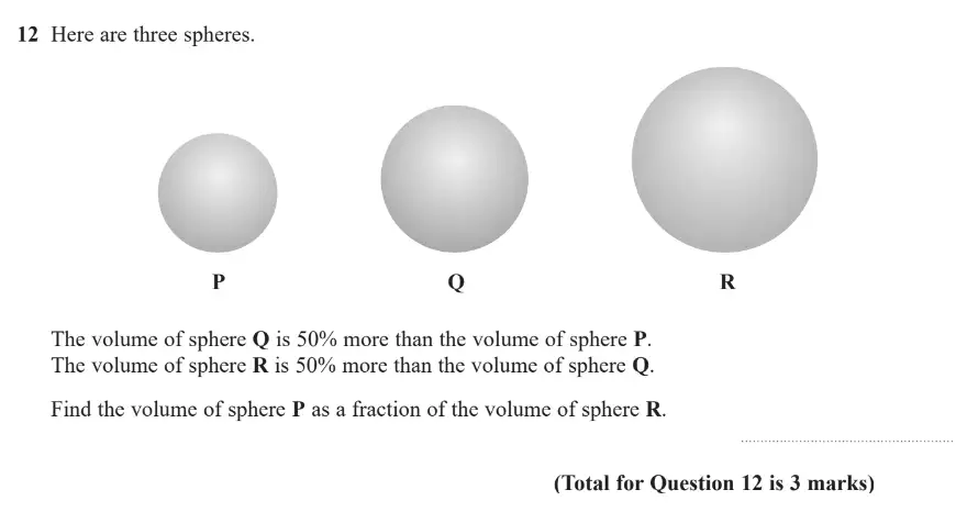 Question 12 - GCSE Edexcel Higher Maths Past Paper 1 (Non-Calculator) - June 2019