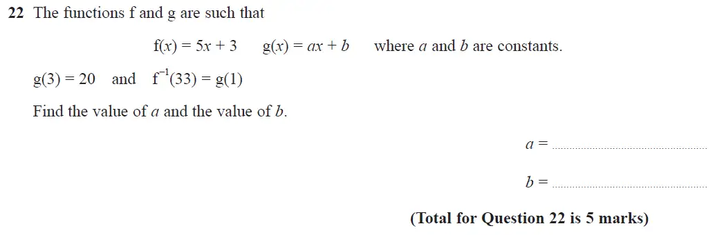 Question 22 - GCSE Edexcel Higher Maths Past Paper 2 (Calculator) - November 2017