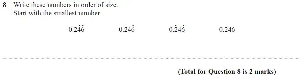 Question 8 - GCSE Edexcel Higher Maths Past Paper 1 (Non-Calculator) - November 2017
