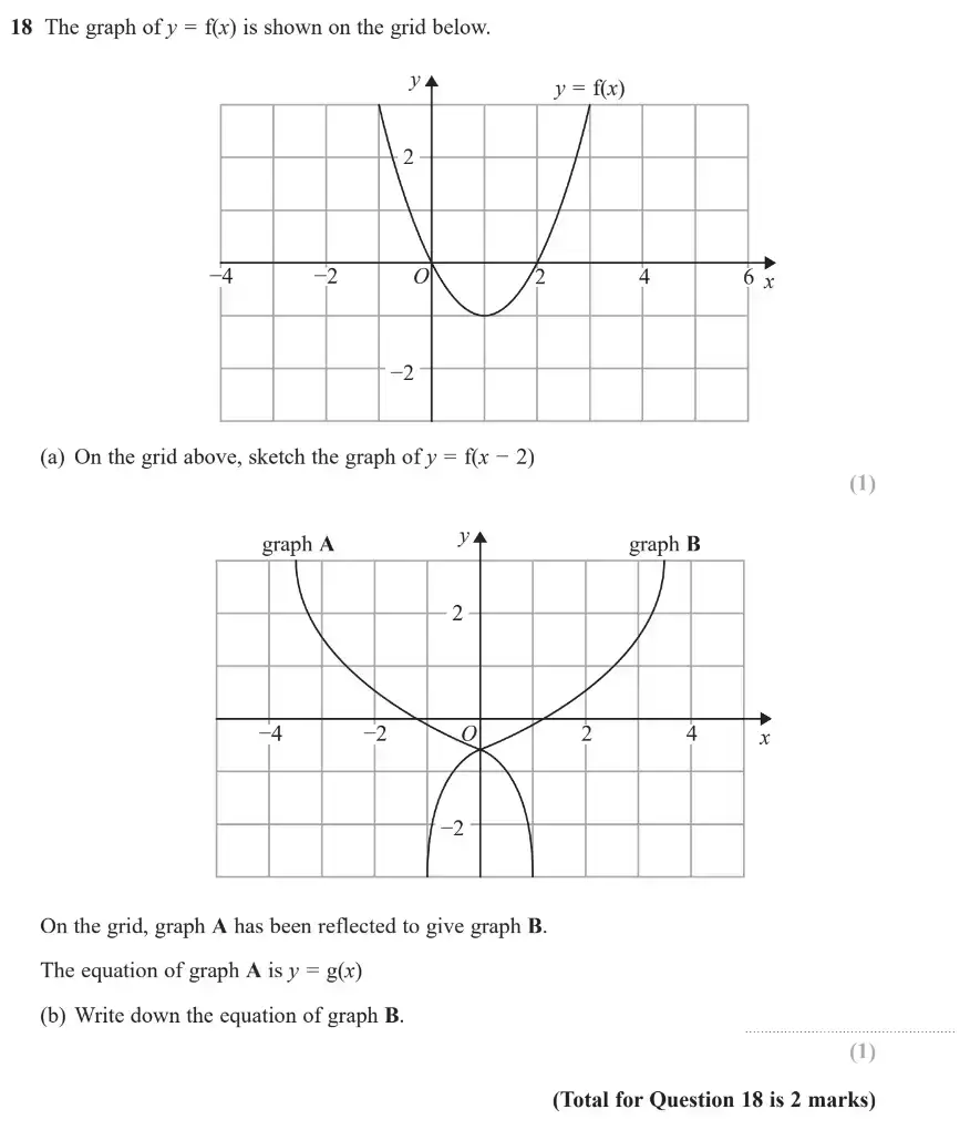 Question 18 - GCSE Edexcel Higher Maths Past Paper 1 (Non-Calculator) - November 2018