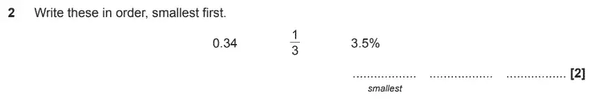 Question 2 - GCSE OCR Foundation Maths Sample Paper 1 (Calculator)