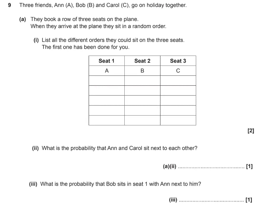 Question 10 - GCSE OCR Foundation Maths Sample Paper 3 (Calculator)