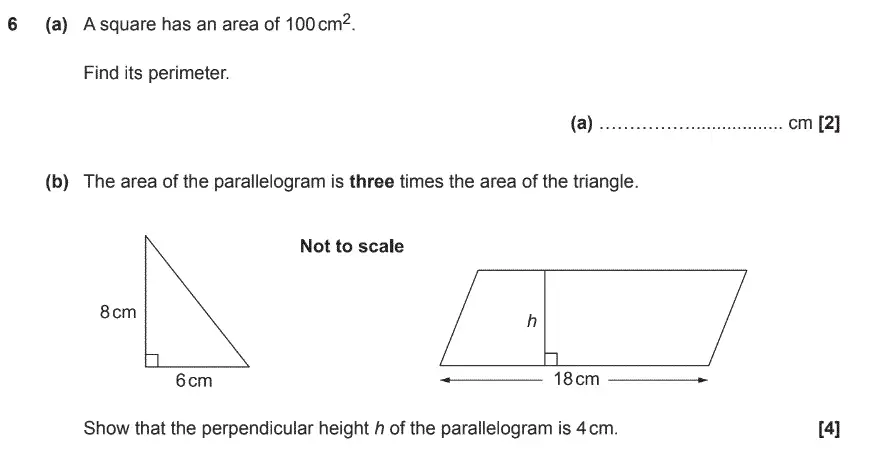Question 6 - GCSE OCR Foundation Maths Sample Paper 2 (Non-Calculator)