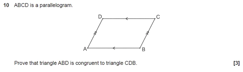 Question 10 - GCSE OCR Higher Maths Sample Paper 4 (Calculator)
