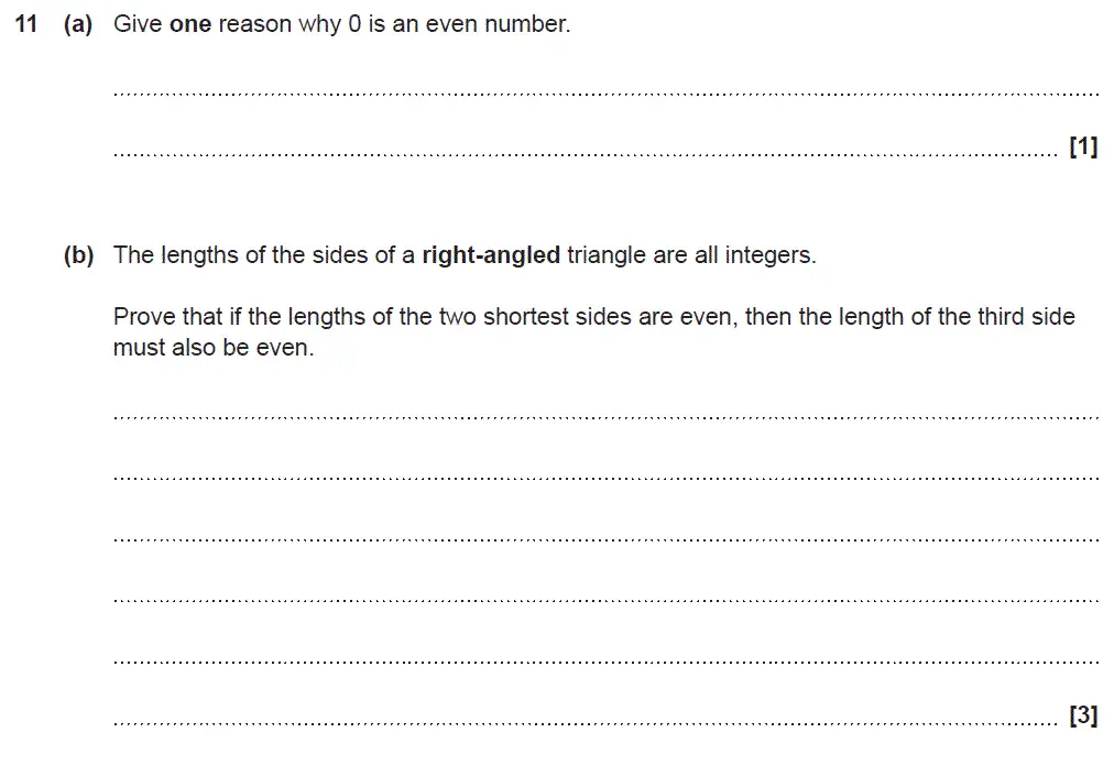 Question 11 - GCSE OCR Higher Maths Sample Paper 4 (Calculator)