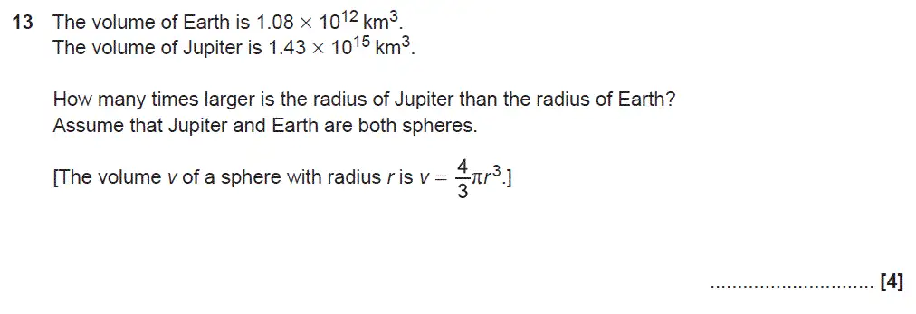 Question 13 - GCSE OCR Higher Maths Sample Paper 4 (Calculator)