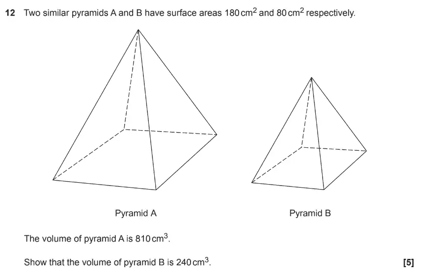 Question 12 - GCSE OCR Higher Maths Sample Paper 6 (Calculator)