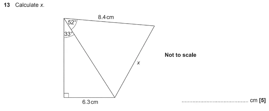 Question 13 - GCSE OCR Higher Maths Sample Paper 6 (Calculator)