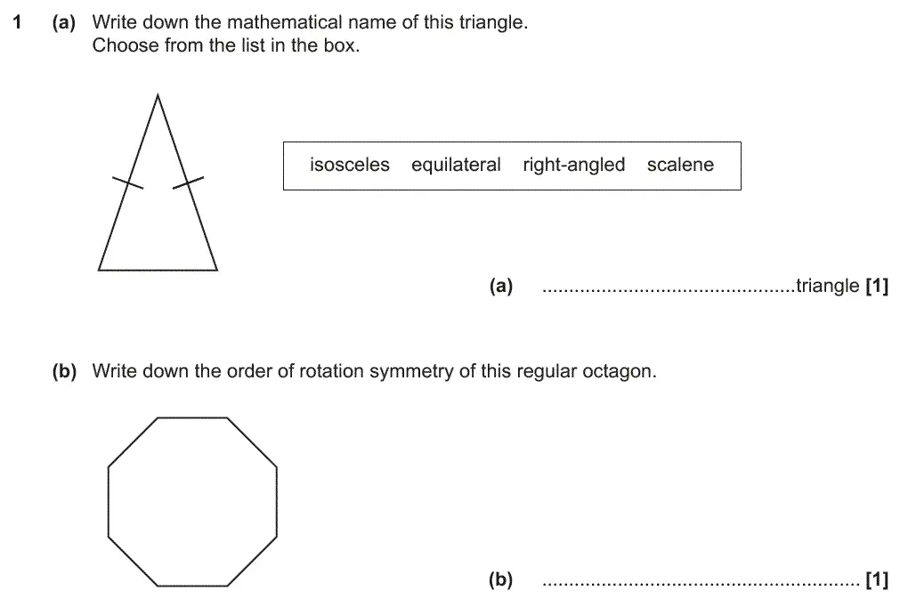 Question 1 - GCSE OCR Foundation Maths Past Paper 3 (Calculator) - June 2018