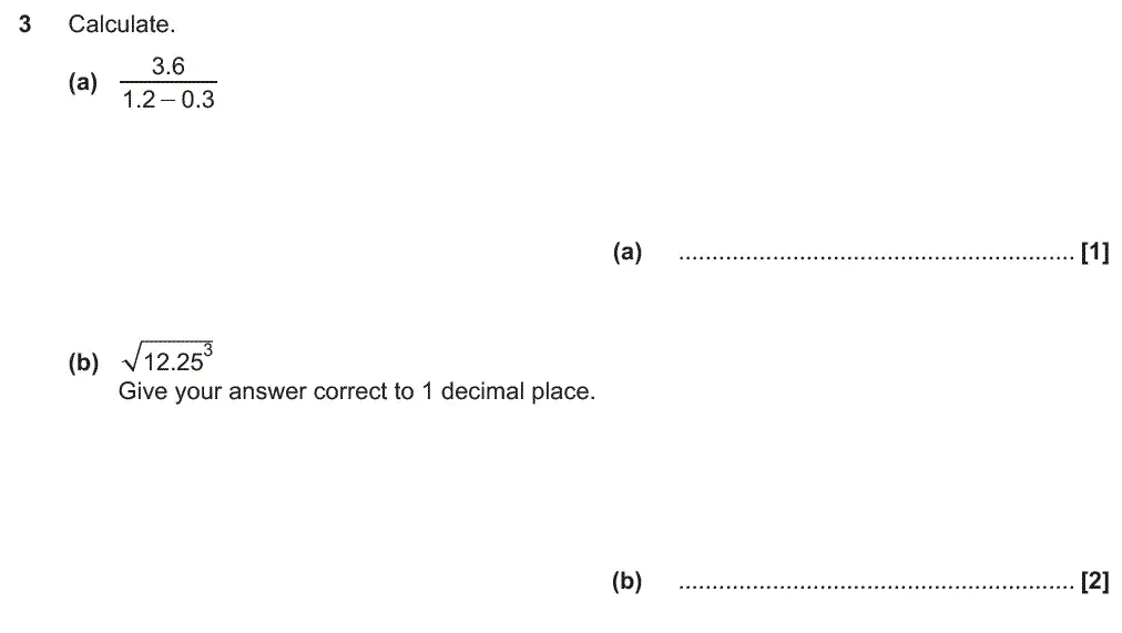 Question 3 - GCSE OCR Foundation Maths Past Paper 3 (Calculator) - June 2018