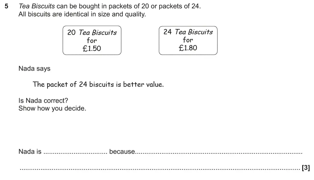 Question 5 - GCSE OCR Foundation Maths Past Paper 3 (Calculator) - June 2018