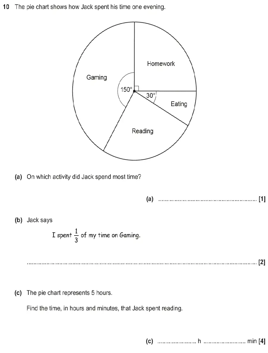 Question 10 - GCSE OCR Foundation Maths Past Paper 3 (Calculator) - June 2019