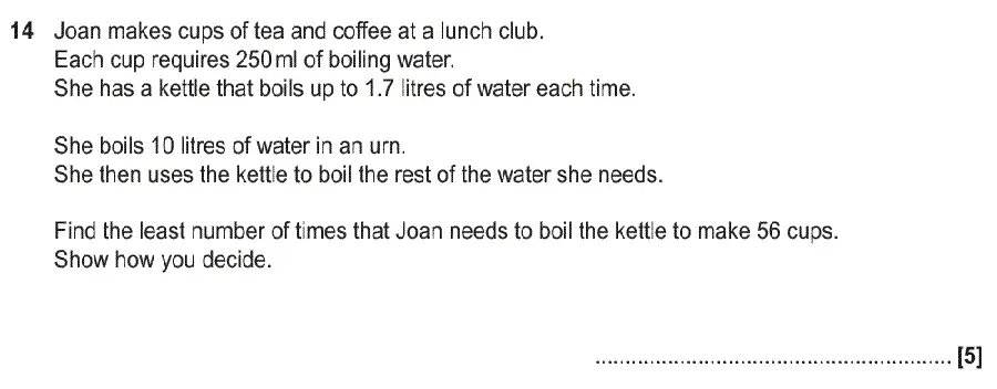 Question 14 - GCSE OCR Foundation Maths Past Paper 3 (Calculator) - June 2019