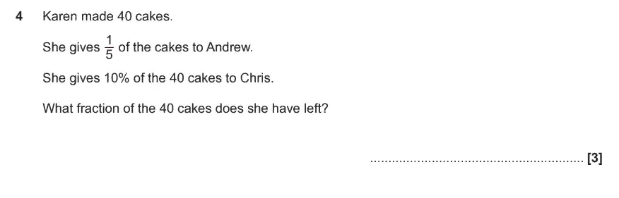 Question 4 - GCSE OCR Foundation Maths Past Paper 1 (Calculator)