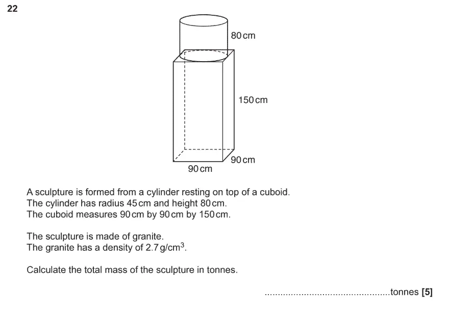 Question 22 - GCSE OCR Foundation Maths Past Paper 3 (Calculator)