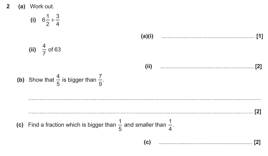 Question 2 - GCSE OCR Foundation Maths Past Paper 2 (Non-Calculator)