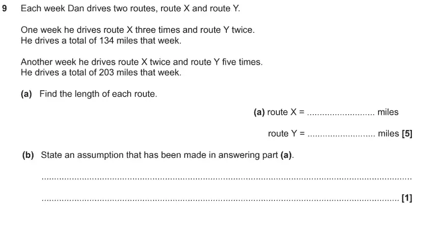 Question 9 - GCSE OCR Higher Maths Past Paper 4 (Calculator) - June 2017