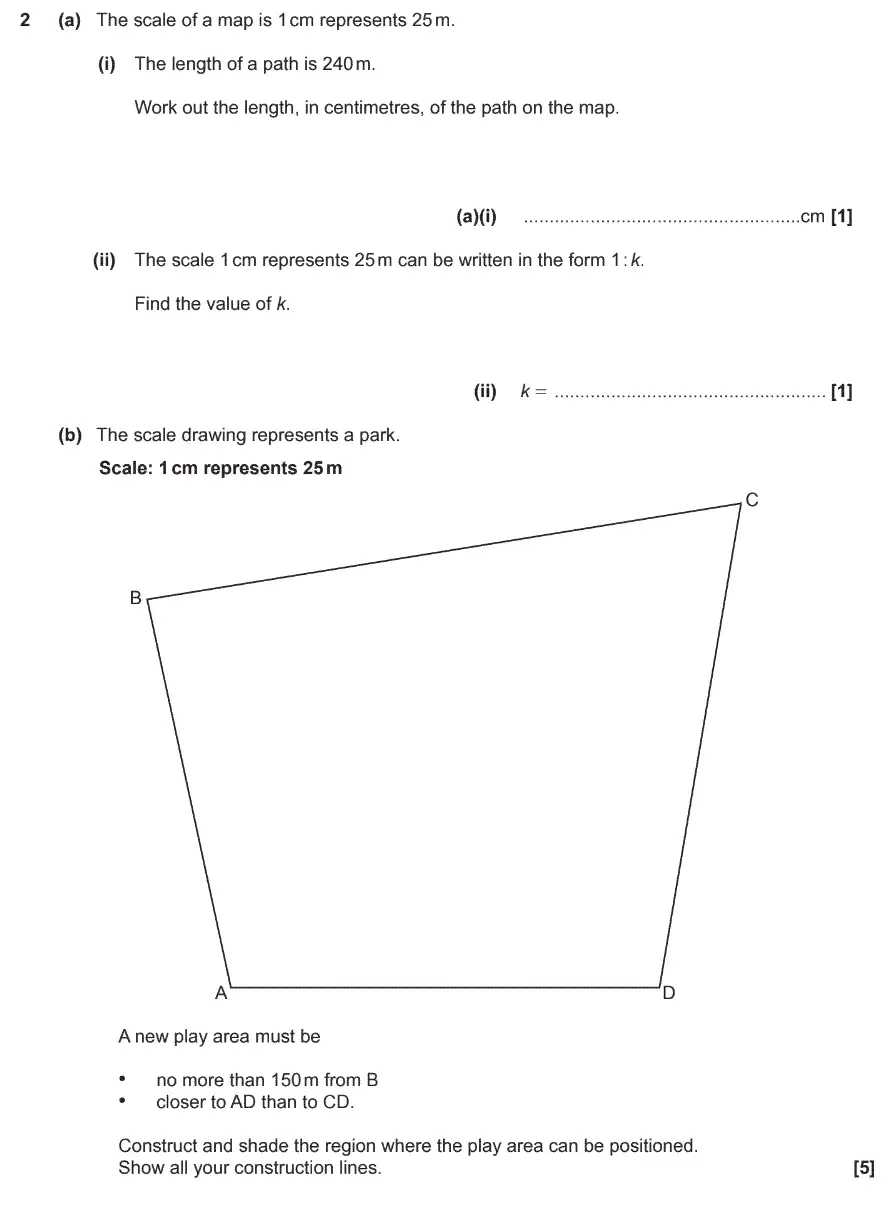 Question 2 - GCSE OCR Higher Maths Past Paper 6 (Calculator) - June 2017