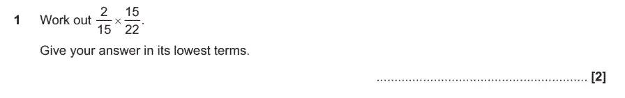 Question 1 - GCSE OCR Higher Maths Past Paper 5 (Non-Calculator) - June 2017