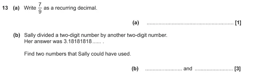 Question 13 - GCSE OCR Higher Maths Past Paper 5 (Non-Calculator) - June 2017