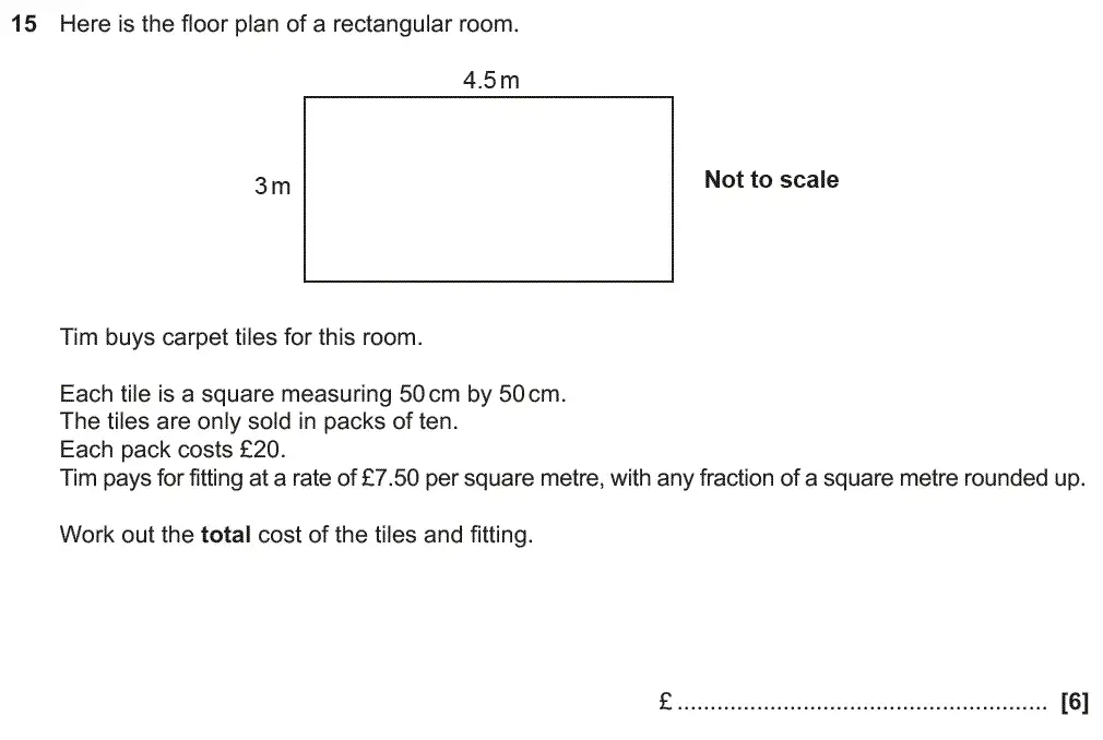 Question 16 - GCSE OCR Foundation Maths Past Paper 2 (Non-Calculator) - June 2018