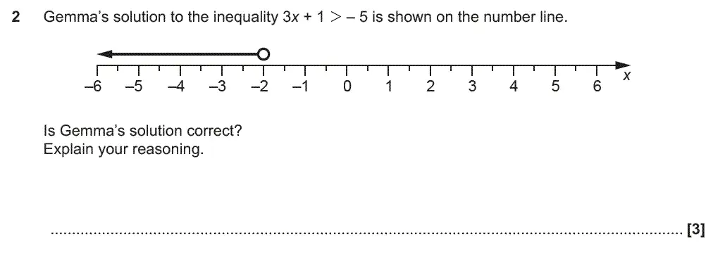 Question 2 - GCSE OCR Higher Maths Past Paper 5 (Non-Calculator) - June 2018