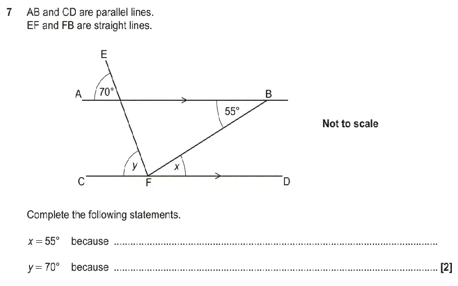 Question 7 - GCSE OCR Foundation Maths Past Paper 2 (Non-Calculator) - June 2019