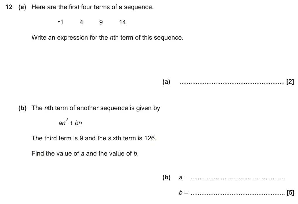Question 12 - GCSE OCR Higher Maths Past Paper 4 (Calculator) - June 2019