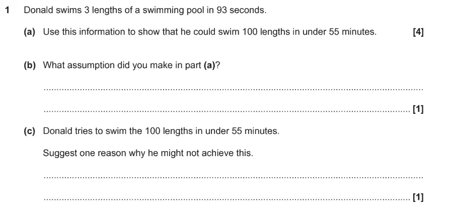 Question 1 - GCSE OCR Higher Maths Past Paper 4 (Calculator) - November 2017
