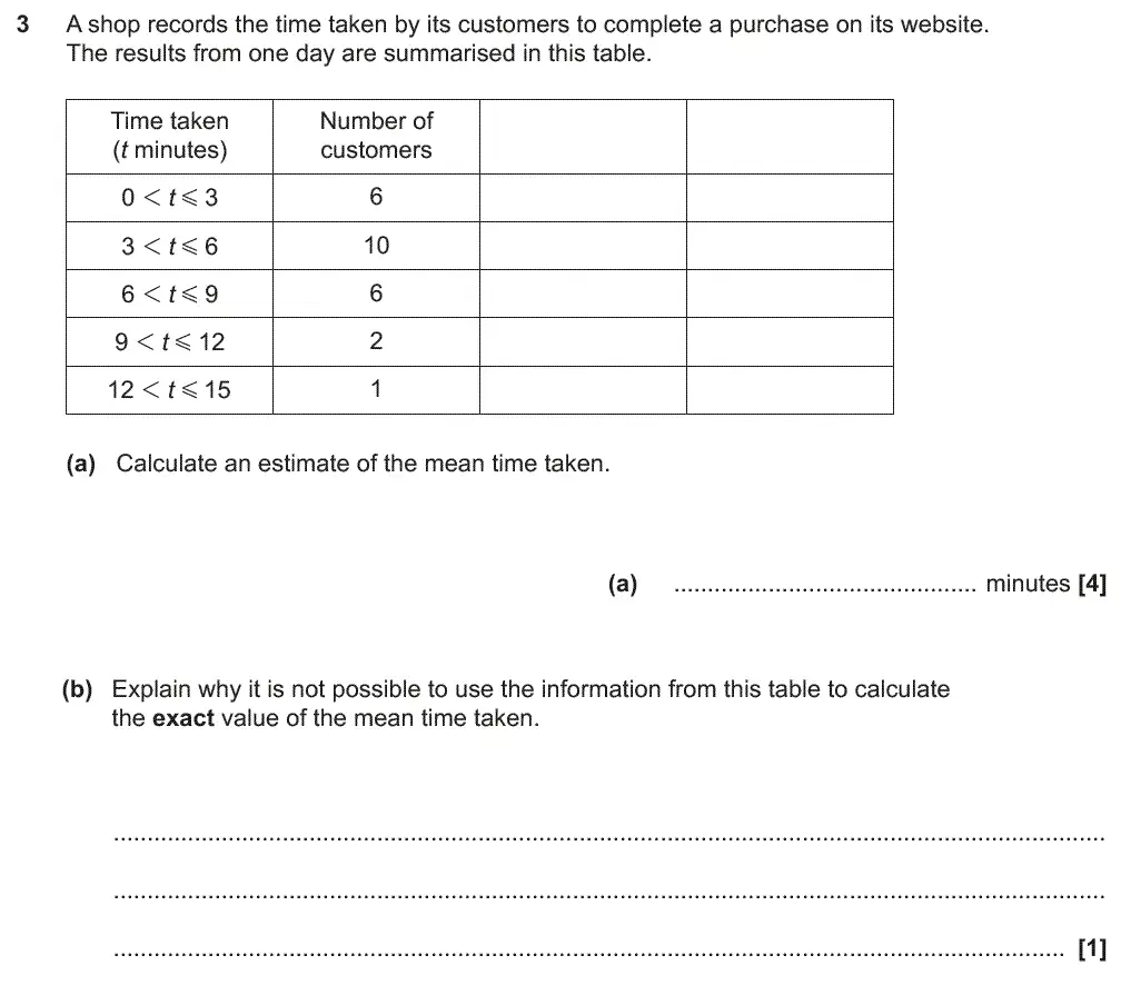 Question 3 - GCSE OCR Higher Maths Past Paper 6 (Calculator) - November 2017