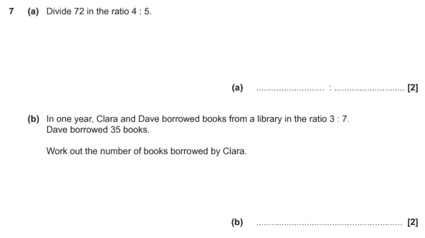Question 07(a,b) - GCSE OCR Foundation Maths Past Paper 1 (Calculator) - November 2020