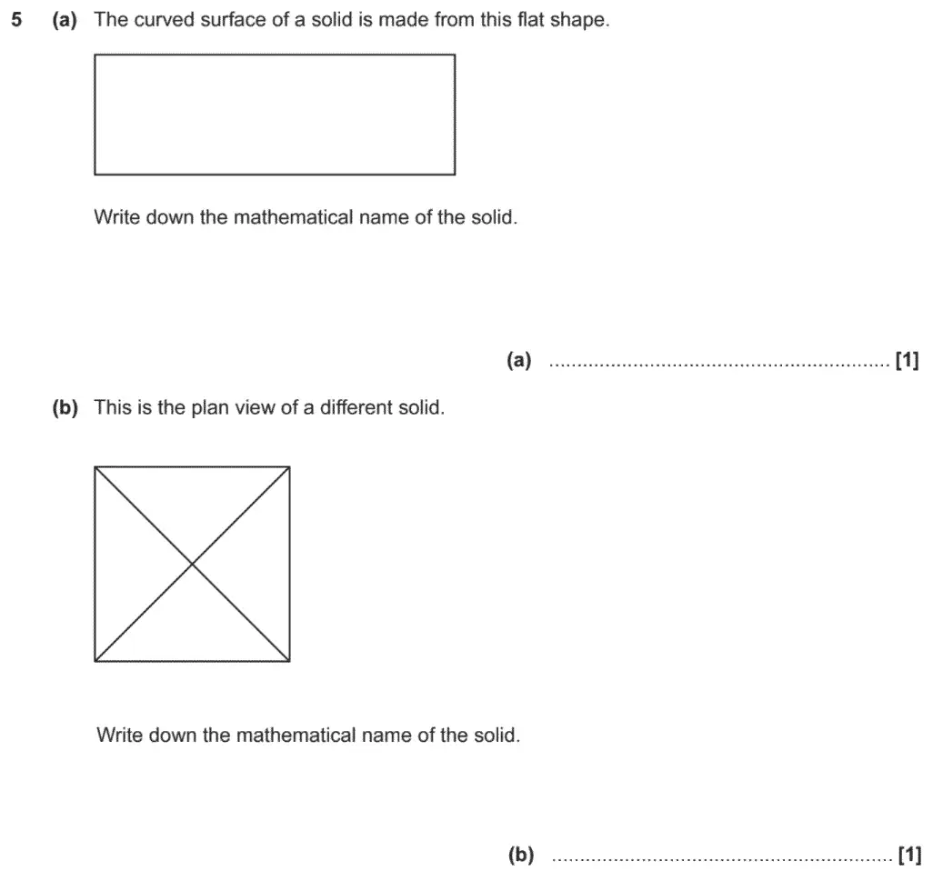 Question 6 - GCSE OCR Foundation Maths Past Paper 3 (Calculator) - November 2020