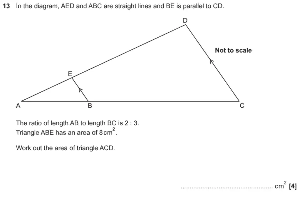 Question 13 - GCSE OCR Higher Maths Past Paper 6 (Calculator) - November 2020