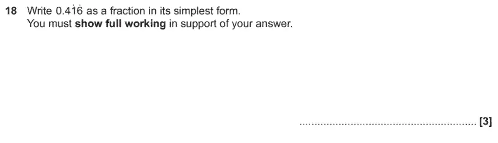 Question 18 - GCSE OCR Higher Maths Past Paper 6 (Calculator) - November 2020