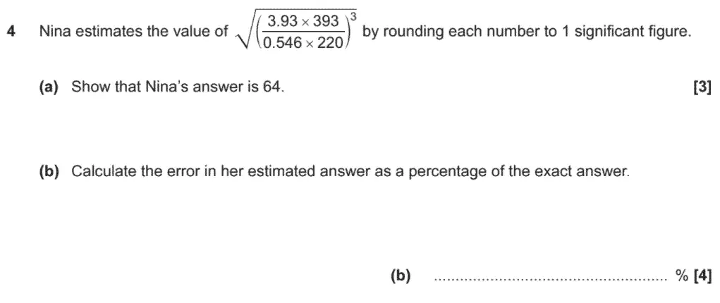 Question 4 - GCSE OCR Higher Maths Past Paper 6 (Calculator) - November 2020