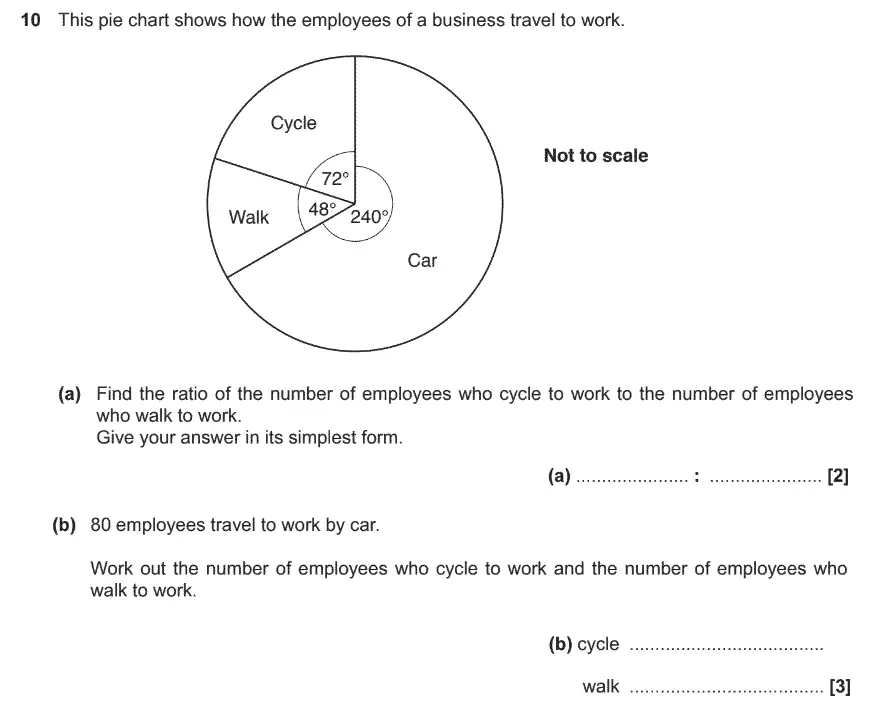 Question 10 - GCSE OCR Foundation Maths Past Paper 2 (Non-Calculator) - November 2017